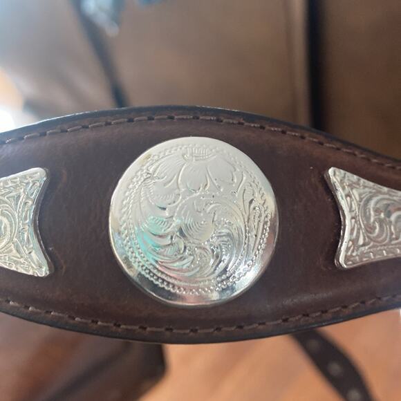 NWT Nocona concho leather brown size 42 men’s belt - Picture 7 of 8